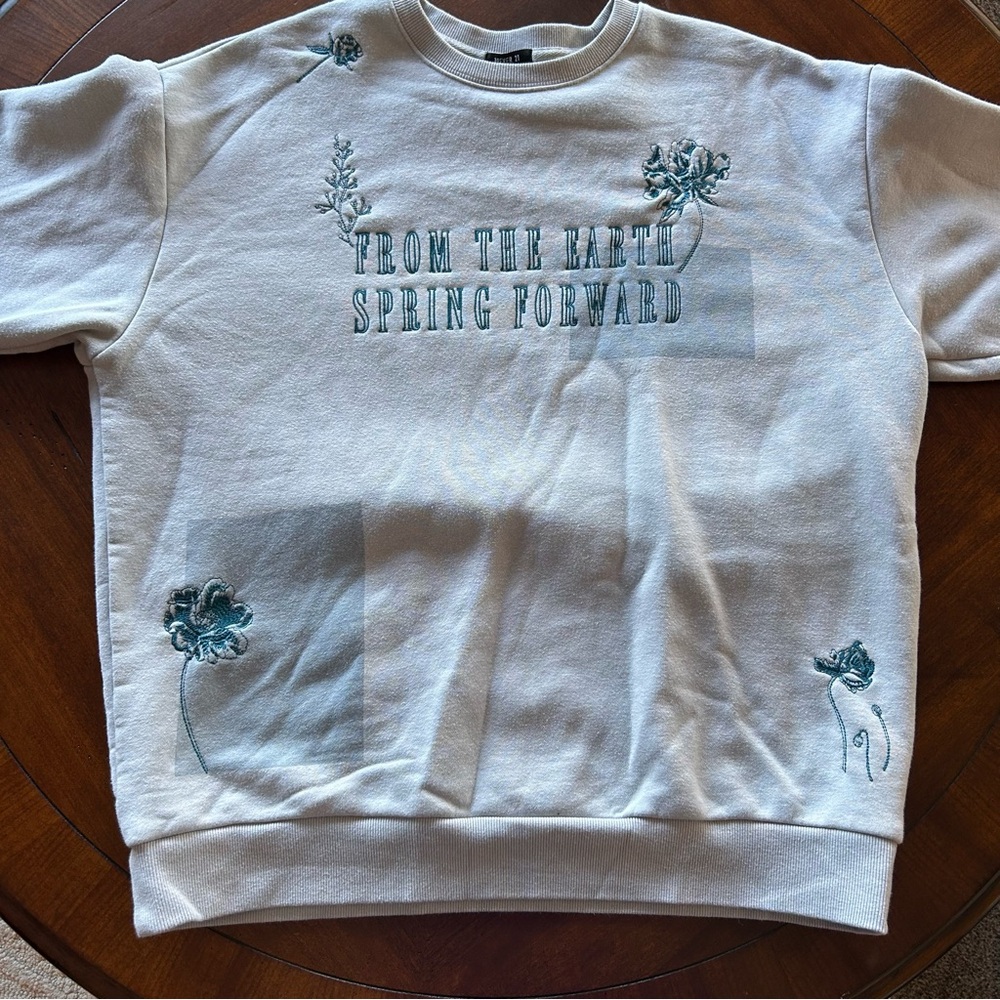 Forever 21 Light Blue Patch Work Crewneck